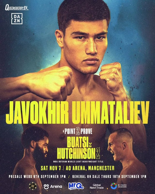 Javokhir Ummataliev returns to the ring on November 7