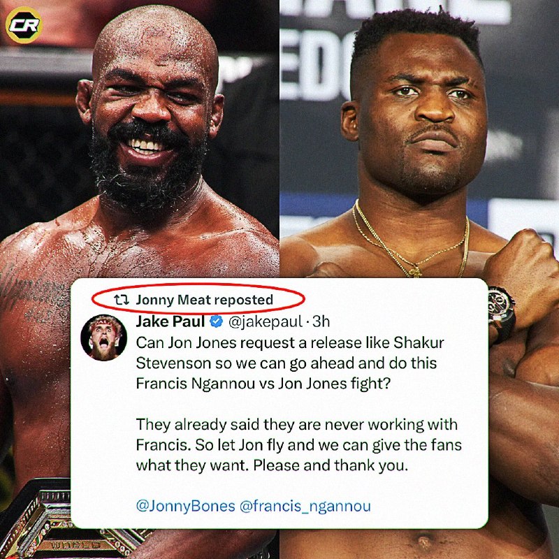 Jake Paul asks UFC to release Jon Jones
